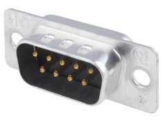 Conector D-Sub 9 pini mufă tată lipire placare aurită
