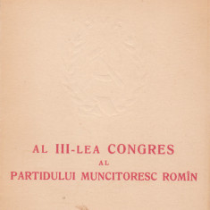 1960 Romania, FDC Al III-lea Congres PMR LP 501, carnet filatelic prima zi