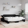 VidaXL Pat de zi cu extensie, negru, 80x200 cm, textil