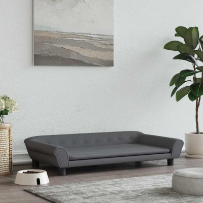 Pat de c&amp;acirc;ini, gri &amp;icirc;nchis, 100x50x21 cm, catifea foto