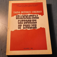 Grammatical categories of english Taina Dutescu Coliban