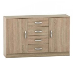 Comoda 2 usi 4 sertare mdf maro stejar sonoma Betty 150x39.4x93.9 cm