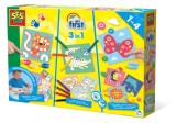 Set 3 in 1 de Pictat cu Degetul, de Colorat si de Lipit, SES Creative