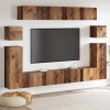Set comodă TV cu raft 8 pcs Lemn vechi Mediu 30.5 x 30 x 30 cm
