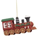 Cumpara ieftin Set 2 ornamente brad Craciun Trenulet polirasina multicolora 12x4x7 cm