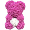 Ursulet din trandafiri in cutie, 25 cm, Gonga&reg; Roz/Alb
