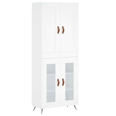 Dulap inalt, alb, 69,5x34x180 cm, lemn compozit