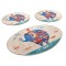 Set 3 Covorase baie Etnic Oval, 60 x 100 cm, 50 x 60 cm, Antiderapant, Multicolor