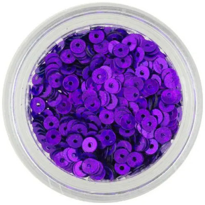 Decoraţiuni pentru unghii - paiete &amp;icirc;n formă de disc, violet &amp;icirc;nchis foto