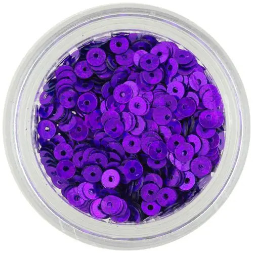 Decoraţiuni pentru unghii - paiete &icirc;n formă de disc, violet &icirc;nchis