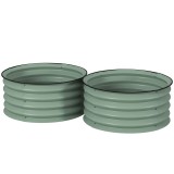 Outsunny Set de 2 ghivece verzinkte, &Oslash;60 x 30H cm ghivece pentru flori cu bază deschisă pentru diverse plante, Gr&uuml;n | Aosom Romania