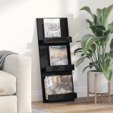 vidaXL Raft pentru reviste Stejar Negru 43 x 11 x 102 cm Lemn compozit 899512