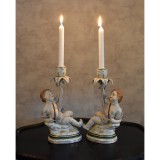 Set doua sfesnice baroc din portelan cu ingerasi OAP050, Decorative