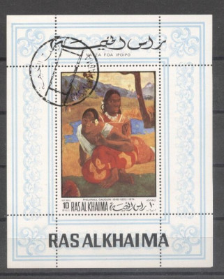 Ras al Khaima 1970 Paintings, perf.sheet, used AF.021 foto