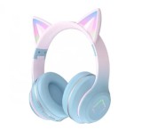 Cumpara ieftin Casti audio Over Ear pentru copii, J&amp;Y, wireless, pliabile, efecte luminoase, roz