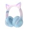 Casti audio Over Ear pentru copii, J&amp;Y, wireless, pliabile, efecte luminoase, roz