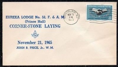 United States 1965 Eureka Masonic Lodge #52 Corner-Stone - Montclair NJ K.278 foto