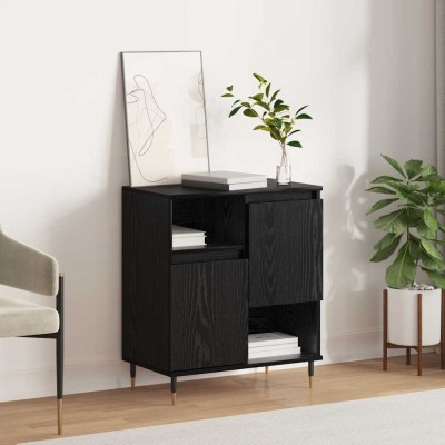vidaXL Bufet Stejar negru 60 x 35 x 70 cm Lemn compozit 879488 foto