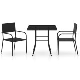 Cumpara ieftin Set mobilier de gradina, 3 piese, negru, poliratan
