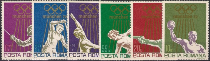 1972 - Jocurile Olimpice Munchen, serie neuzata