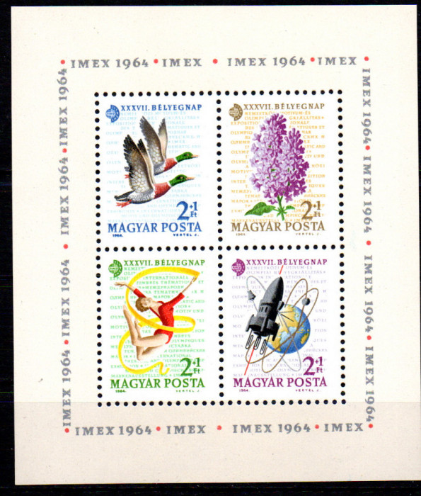 UNGARIA 1964, Flora, Fauna, cosmos, sport, MNH, serie neuzata