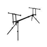 Rod Pod Pescuit Delphin Bronx 2G, 3 Posturi, Reglabil 82-132cm, Aluminiu, Negru, Stabil, Ușor, Transport Facil