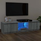 Comodă TV cu lumini LED, gri sonoma, 120x30x36 cm