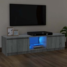 vidaXL Comodă TV cu lumini LED, gri sonoma, 120x30x36 cm 815709