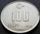 Cumpara ieftin Moneda 100 BIN LIRA - TURCIA, anul 2001 * cod 2675, Europa
