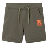 Cumpara ieftin Pantaloni scurți pentru copii cu șnur, kaki &icirc;nchis, 140