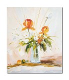 Cumpara ieftin Tablou pictat manual, Aranjament floral in cutit, 60x50cm ulei pe panza efect 3D