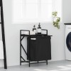 VidaXL Coș de rufe 1 compartiment cu raft stejar negru 859070