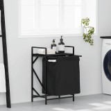 Cos de rufe 1 compartiment cu raft stejar negru GartenMobel Dekor, vidaXL