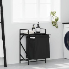 Cos de rufe 1 compartiment cu raft stejar negru GartenMobel Dekor foto