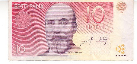 B11 4 - Bancnota foarte veche - Estonia - 10 coroane - 2006