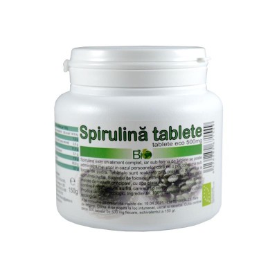 Spirulina 500 miligrame Bio 300 tablete Deco Italia foto