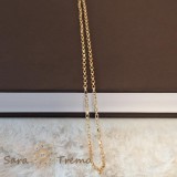 Lant unisex placat cu aur, model cu zale cubice, 50 cm