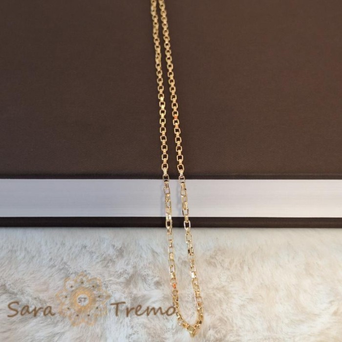 Lant unisex placat cu aur, model cu zale cubice