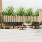 vidaXL Set de canapele de exterior cu pernă 7 pcs Natural și Antracit 3367220