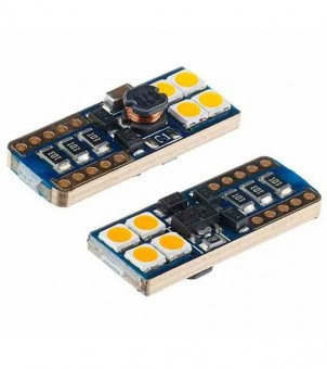 Set 2 becuri T10 LED 12-24V galben canbus 58270 Vision foto