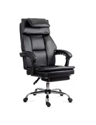 Scaun directorial OFF341, piele ecologica, mecanism balans, robust, rabatabil 170 grade, 150 kg foto