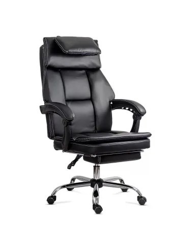 Scaun directorial OFF341, piele ecologica, mecanism balans, robust, rabatabil 170 grade, 150 kg