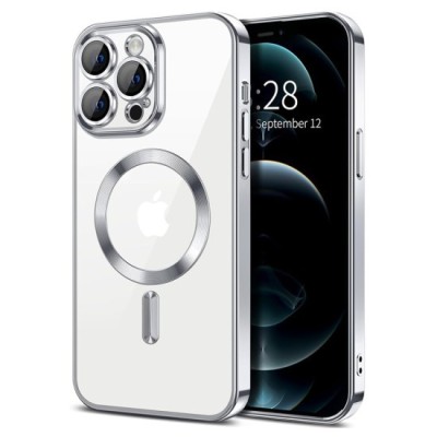 Husa pentru iPhone 12 Pro Max - Techsuit Luxury Crystal MagSafe - Silver foto