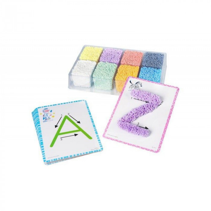 Spuma de modelat Playfoam Descopera alfabetul Educational Insights, 8 culori, 13 carduri fata-verso