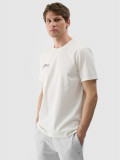 Tricou cu imprimeu pentru bărbați - culoare crem, 4F Sportswear