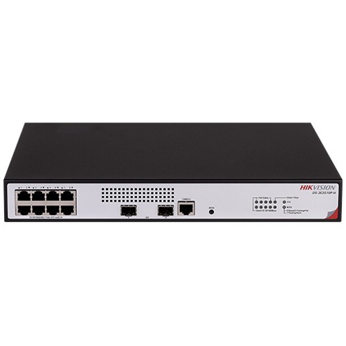 Switch L2+, 8 x RJ45 1G PoE 802.3af/at, 2 x SFP 1G, Management, 1U - HIKVISION DS-3E2510P-H SafetyGuard Surveillance