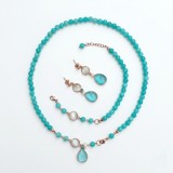 Cumpara ieftin Set Lilou din jad verde acvatic și cuarț