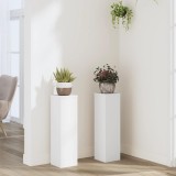 vidaXL Suporturi de plante, 2 buc., alb, 17x17x60 cm, lemn prelucrat 852933