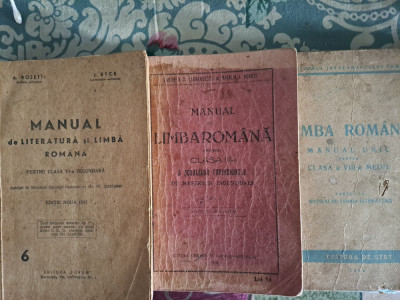 3 manuale Limba Romana, interbelic. foto