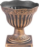 Ghiveci decorativ Antik auriu 30x30 cm cu farfurie, efect metalic